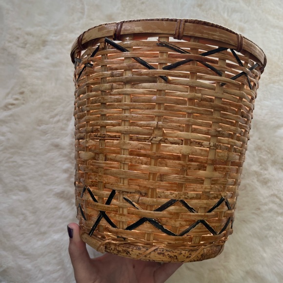 Boho Vintage Rattan Wicker Plant Basket - Picture 6 of 6